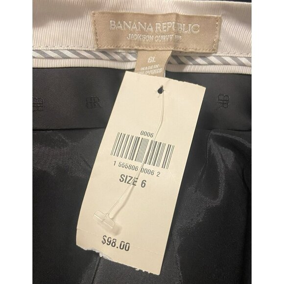 Banana Republic Jackson Curvy Fit Slim Ankle 6 Long Black Wool Trouser Pants NWT - Picture 6 of 10